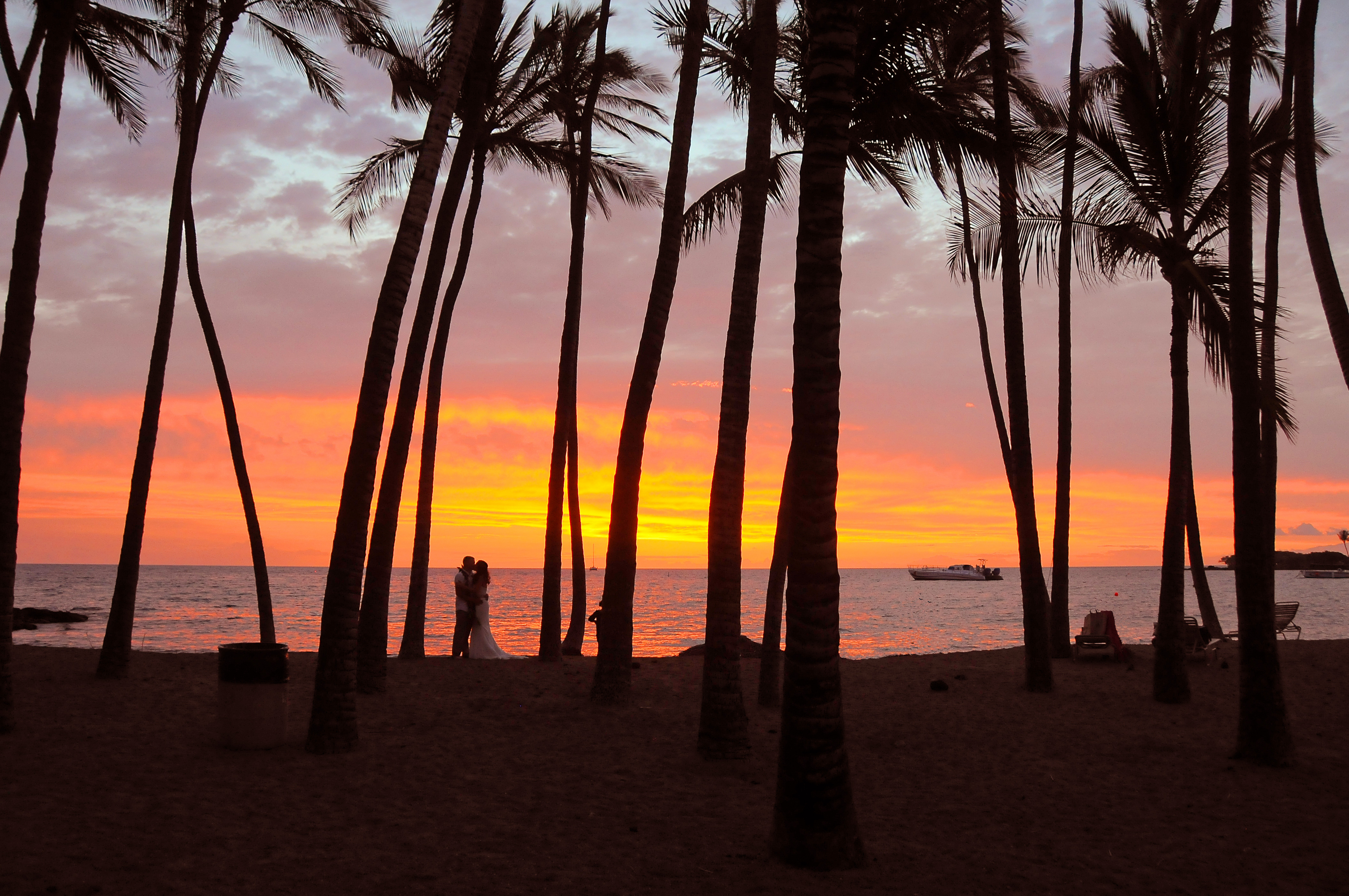 Sunset at Anaehoomalu Bay Beach